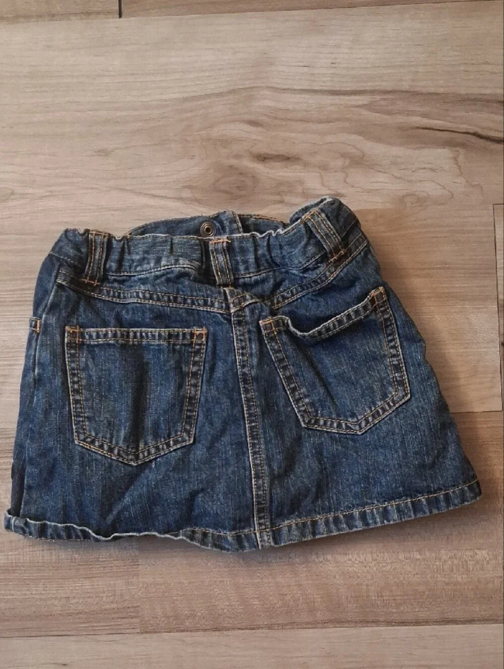 Gymboree Glamour Kitty Denim Skort Gold Heart Black Cat Size 3 (L)